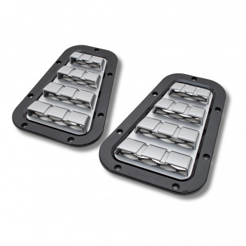 XS Bonnet Vent Set Black+Silver Mesh