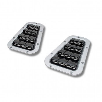 XS Bonnet Vent Set Silver + Black Mesh